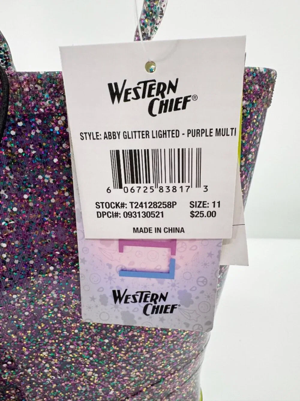 NEW Western Chief Toddler Abby Glitter Rain Boots - Purple